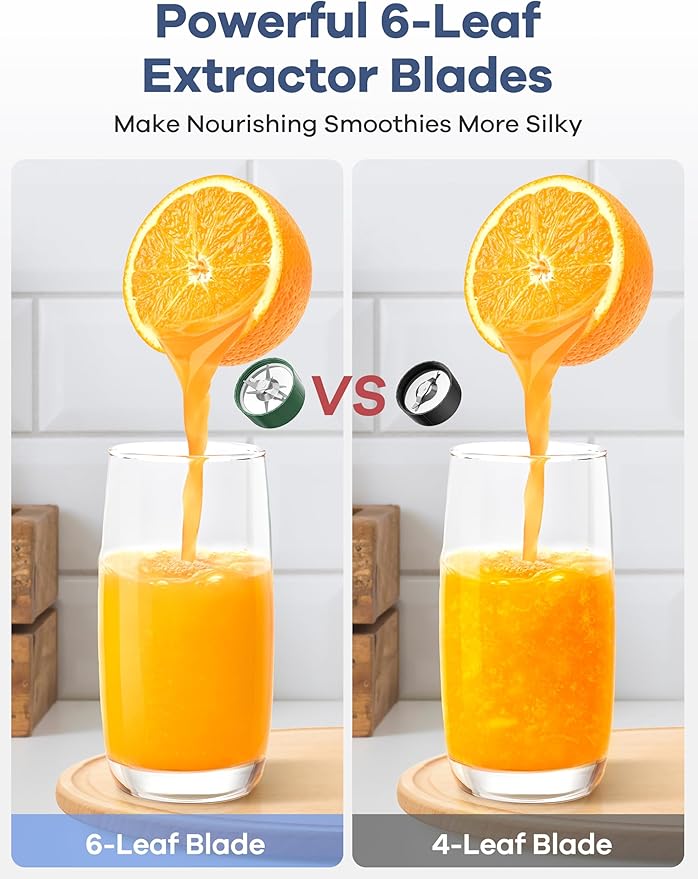 Ganiza Smoothie Blender, 900W Blenders for Shakes and Smoothies, GB10 Smoothies Maker with 4 BPA-Free Portable Cup, Nutritious Recipe (Green)