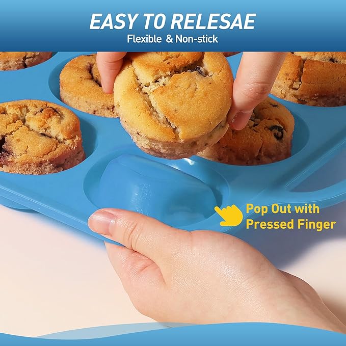 2 Packs 24 Cups Silicone Muffin Pan with Metal Reinforced Frame Mini Size Cupcake Pan Tray Egg Bites Cookie Molds Muffin Tin Tart Pans chocoflan mold Baking Sheet Set Breakfast Sandwiches