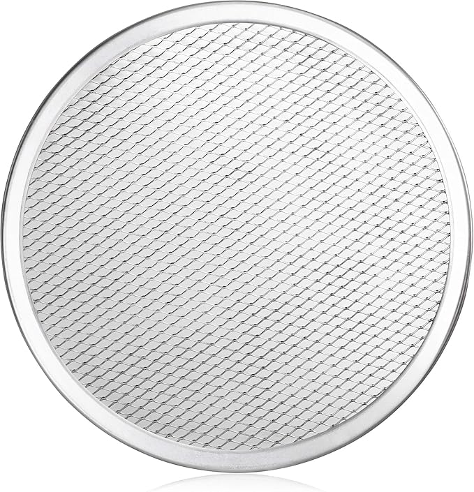 New Star Foodservice 50943 Restaurant-Grade Aluminum Pizza Baking Screen, Seamless, 10-Inch, Pack of 6