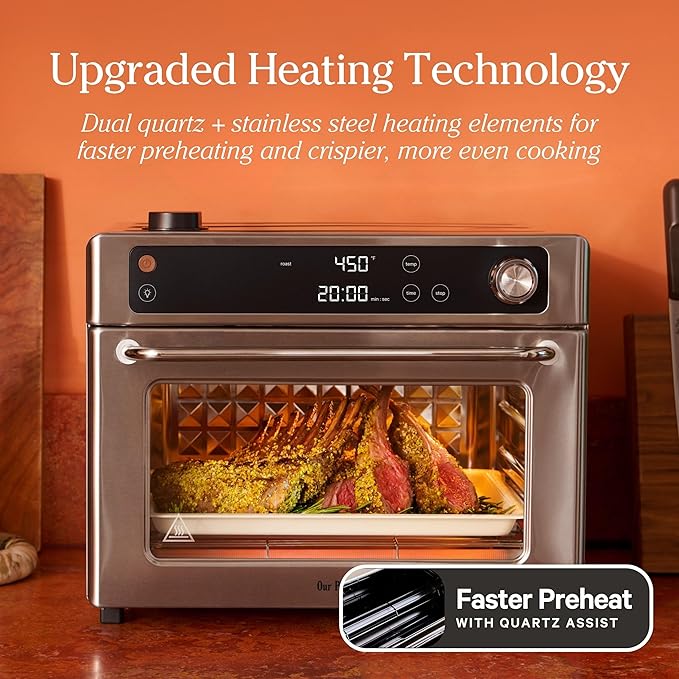 Our Place Large Wonder Oven Pro | 8-in-1 Digital Countertop Oven with Large 32Qt quarts | Non-toxic, Quartz & Stainless Steel | Air Fry, Toast, Roast, Bake, Broil, Reheat & Dehydrate | Blue Salt