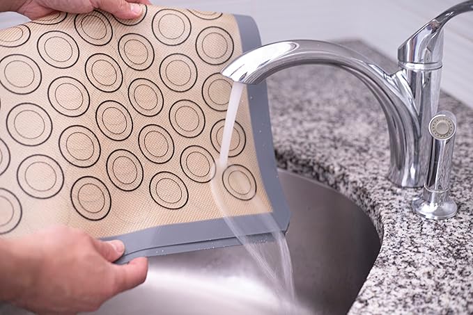 Macaron Silicone Baking Mats - Set of 2 - Full Size - 16.5 x 24, Non-Stick Macaron Mat for Perfect Baking - Dishwasher & Oven Safe, Ideal for Macarons, Cookies, Bread, and More