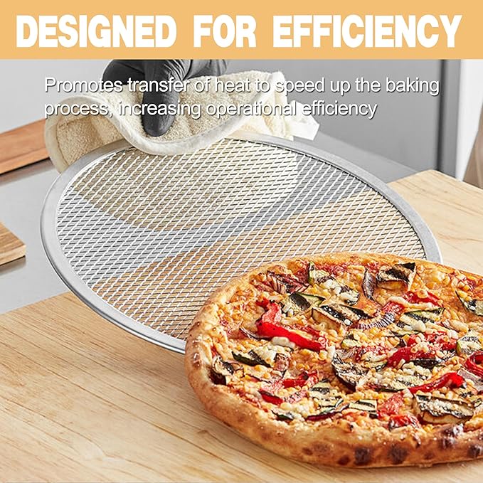 LRui Pizza Screen,12 Inch,12 Pack,Seamless Aluminum Pizza Pan With Holes.