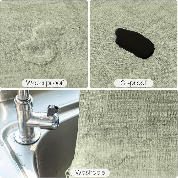 Romanstile Reversible Vinyl Placemats Set of 8, Faux Leather 100% Waterproof Oil-Proof Wipeable Place Mats, Heat Resistant Dual Sided Table Mats for Kitchen/Dining/Party (Grey Green, 12 x 17 Inch)