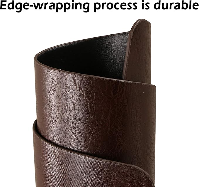 Faux Leather Placemats, Set of 4 PU Table Mats, Easy to Clean, Heat & Stain Resistant for Office Conference Table,Dinging Home Decor F Dark Brown