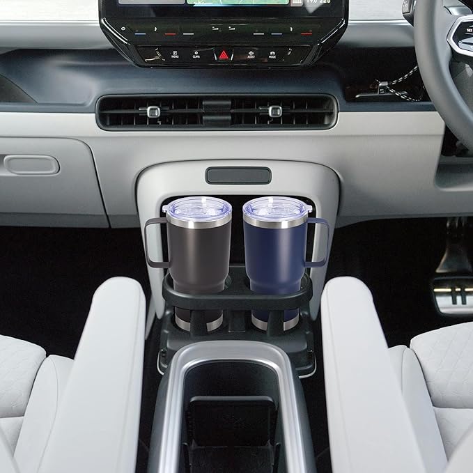 20 oz Tumbler with Handle and Lid, Stainless Steel Tumbler Insulated Travel Coffee Mug, Spill Proof Double Wall Vacuum Tumbler Cup Keep Drink Hot & Cold, Navy, 1 Pack