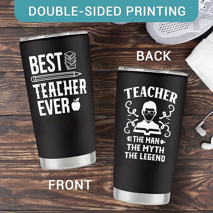 Teacher Gifts for Men - Male Teacher Appreciation Gifts - Birthday/Christmas Gift for Teachers - Thank You Gift for Teachers, 20 oz Insulation Stainless Steel Tumbler