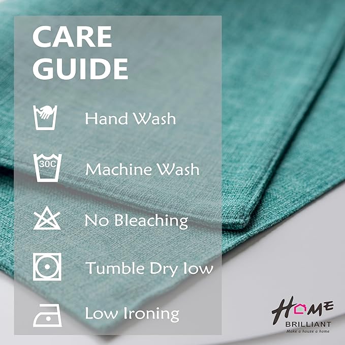 Home Brilliant Teal Placemats Set of 8 Heat Resistant Dining Table Place Mats for Kitchen Table Washable Cloth Placemat, 13 x 19 inches, Peacock