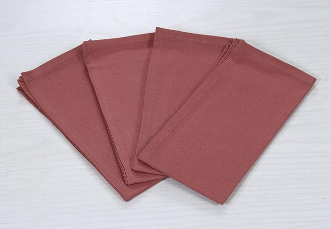 ANA Cloth Napkins Set of 12 (17.5x17.5) inch 100% Cotton Dinner Napkin Washable Hotel Quality Reusable Kitchen & Table Linen for Fall Thanksgiving Family Dinners Weddings & Everyday Use - Blush
