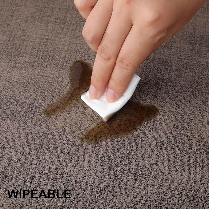 homing Faux Leather Heat Resistant Placemats 8 Packs, Waterproof Wipeable Dining PU Place Mats for Indoor & Outdoor, Easy to Clean, Brown