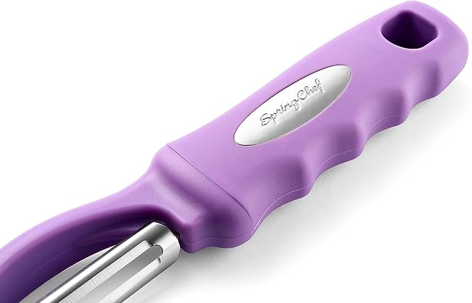 Spring Chef Premium Swivel Vegetable Peeler, Comfortable Handle and Ultra Sharp Stainless Steel Blades - Perfect Kitchen Peeler For Veggie, Fruit, Potato, Carrot, Apple - Orchid
