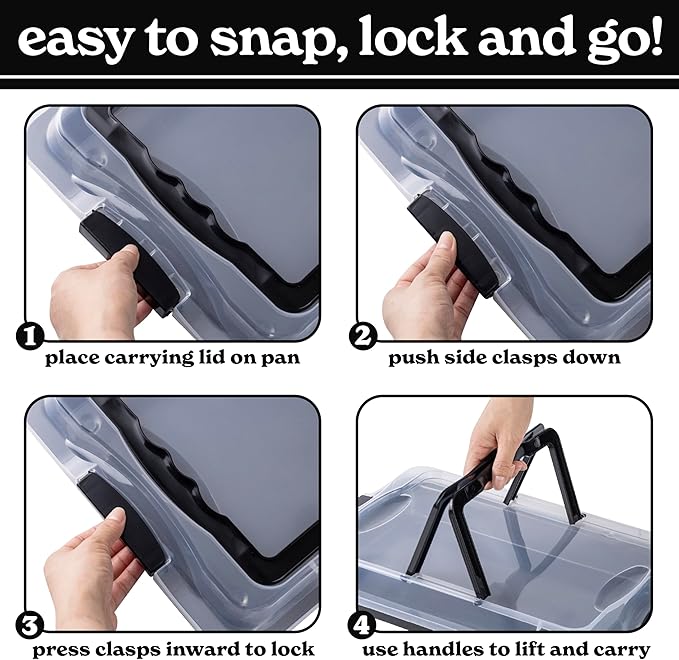 Country Kitchen Baking Pans Set - 10 Piece Non-Stick Cake Pans with Carry Lids for Easy Storage & Travel, Perfect for Parties - Stackable, Black