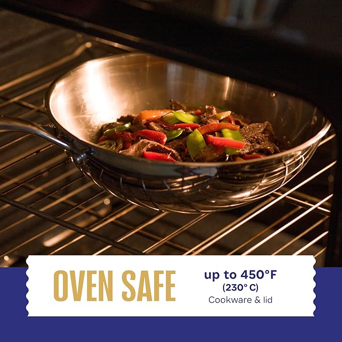 LEGEND COOKWARE Stainless Steel Cookware Set (3-Piece Wok Set)