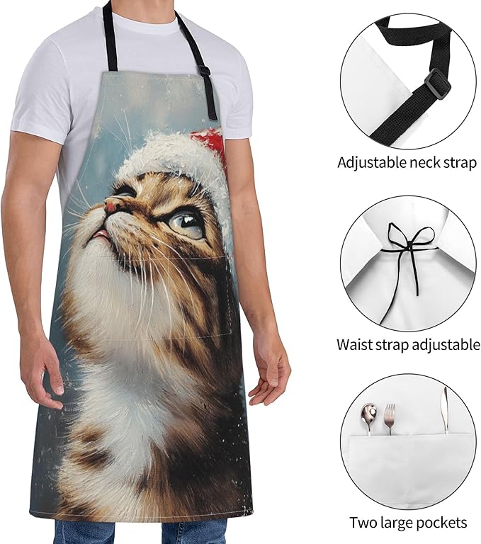 Funny Animal Apron with 2 Pockets Waterproof for Men Women Kitchen Garden Decor