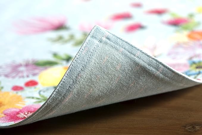 Maison d' Hermine Placemats Set of 4 100% Cotton Washable Cloth Place Mats, Reusable Table Mats for Kitchen Dining Decoration, Party, Wedding, Restaurant Spring/Summer (Jardin D'Ete - Mint, 13" x 19")