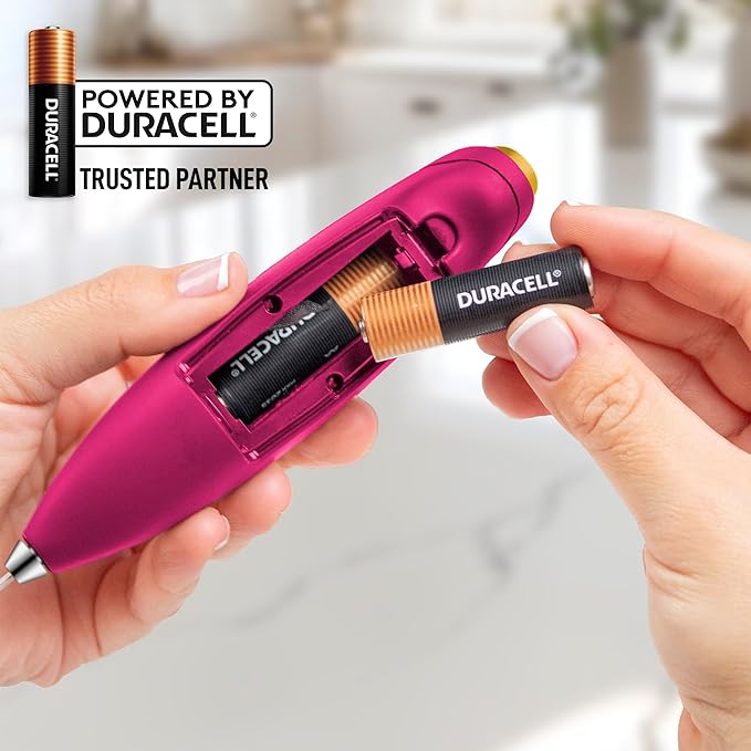 Zulay Kitchen Milk Frother Handheld Electric Whisk with AA Duracell Batteries – Durable Drink Mixer for Coffee, Lattes, Cappuccinos & More - Hot Pink