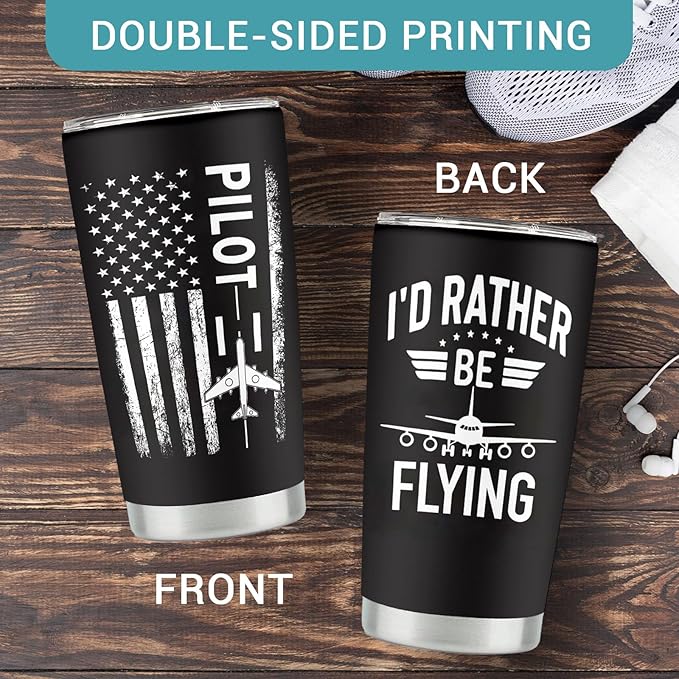 Pilot Gifts for Men - Aviation Gifts for Pilots - Birthday/Christmas Gift for Airplane Lovers - Funny Aviator Gift Ideas, 20 oz Insulation Stainless Steel Tumbler