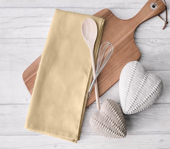 RUVANTI Flour Sack Towels 6 Pack 28x28 Inch, 100% Cotton Tea Towel, Reusable, Machine Washable, Absorbent BarTowels - Dish Cloth Perfect for Drying Dishes & Cleaning - Camel