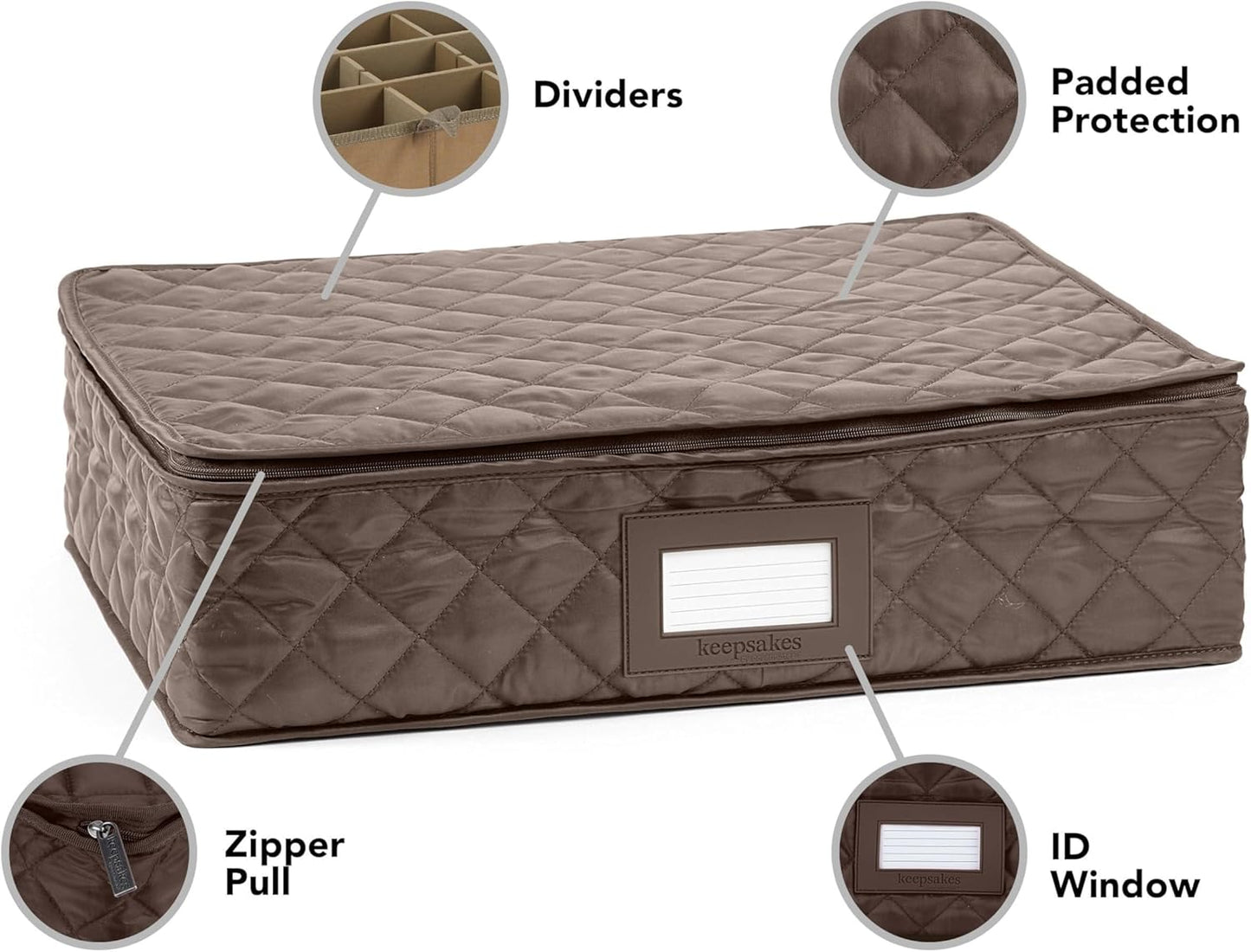 Covermates Flatware Storage - Washable and Stain Resistant, ID Window, Kitchen Storage, Bronze