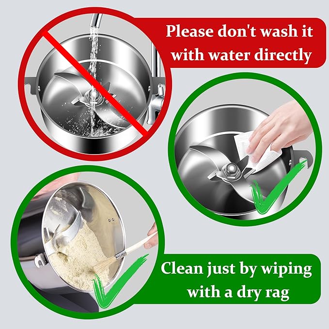 550g Grain Mill ，Grain mill grinder High speed Stainless Steel Flour Wheat Seeds Corn Spices Nut Pill Herbs & Seasonings Dry Grinder Electric Machine grinder for kitchen