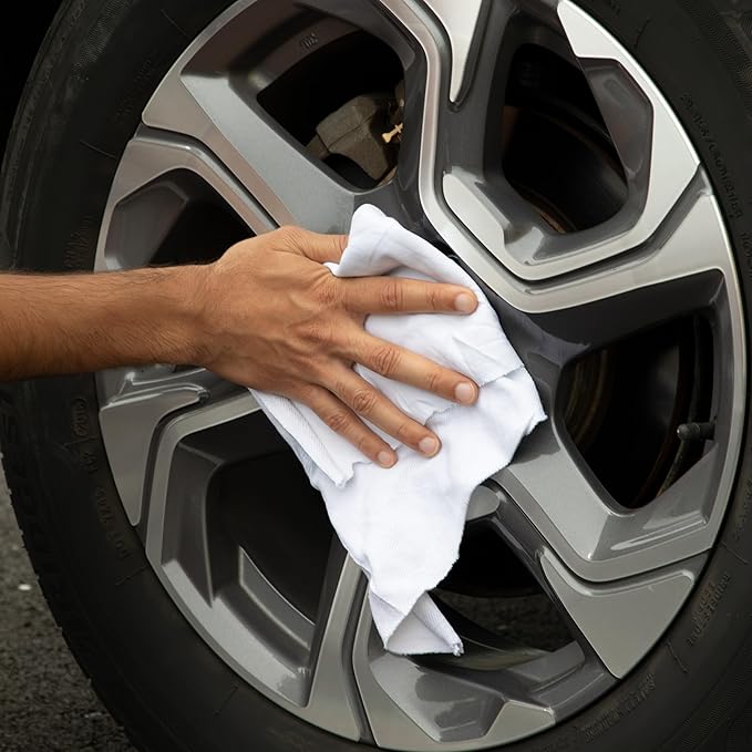 Arkwright Tshirt Box of Rags - 25 lb Box - Low Lint, Streak-Free Multipurpose Professional Cotton Cleaning Cloths for Stain, Paint, Wood, and Grease, White