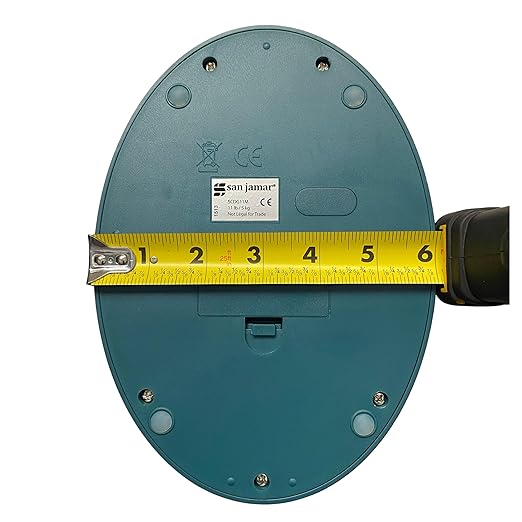 San Jamar Escali Digital Kitchen Scale, 11 lb Capacity, Tare Function, Precise Readout, Compact 8.5" x 6", Metallic Plastic (Model SCDG11M)