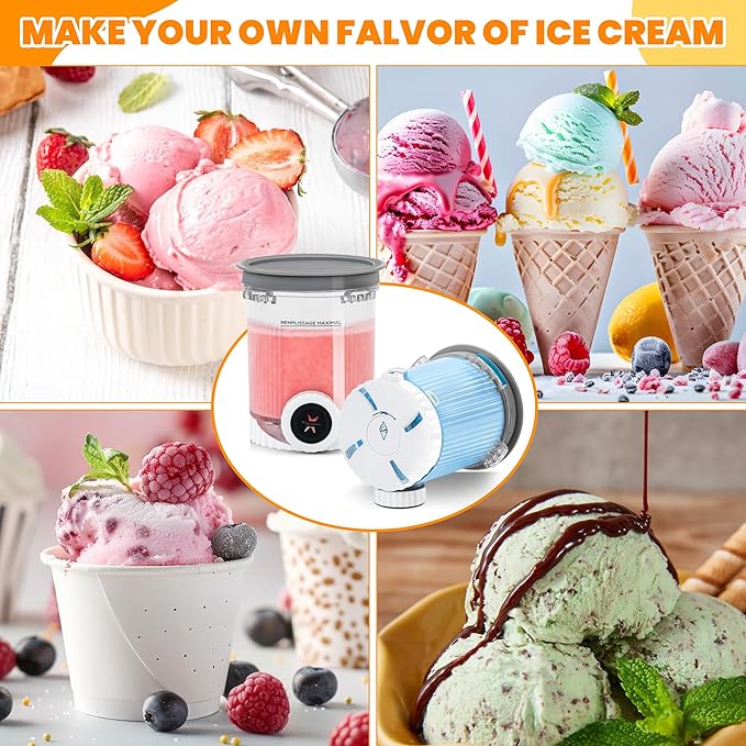 Creami Pints and Lids Compatible with Ninja NC700 NC701 Series, BPA-Free Ice Cream Containers with Lids, Dishwasher Safe & Freezer Ready – 2 Pack