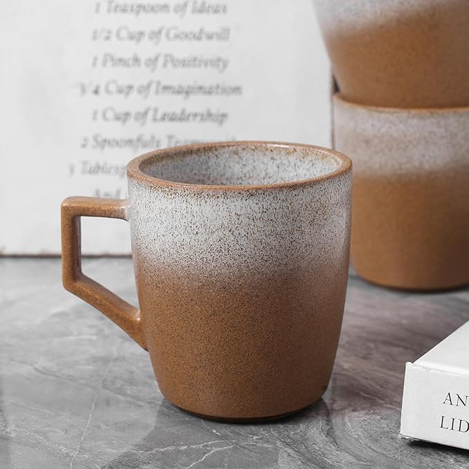 Stone Lain Vince Rustic Stoneware Reactive Glaze Dinnerware Set, Service for 4, Brown, 16 Piece