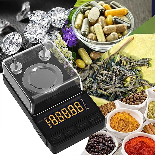 MAXUS Digital Milligram Scale 50g/0.001g, Compact Mg Scale with 20g Calibration Weight and Accessories, Black Powder Scale for Reloading