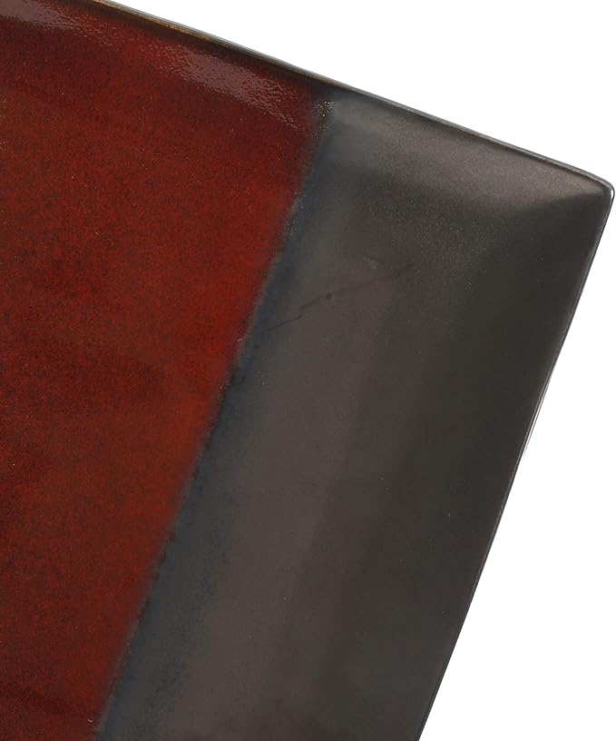 Gibson Elite Decadence 12 Piece Reactive Glaze Dinnerware Set Service for 4, Red with Reactive Metallic Color -