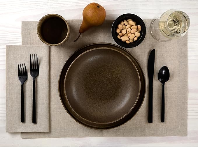 Solino Home Natural Linen Napkins Set of 4 - 100% Pure Linen Cloth Washable Dinner Napkins 20 x 20 Inch for Fall, Autumn, Thanksgiving, Christmas, Holiday - Fete