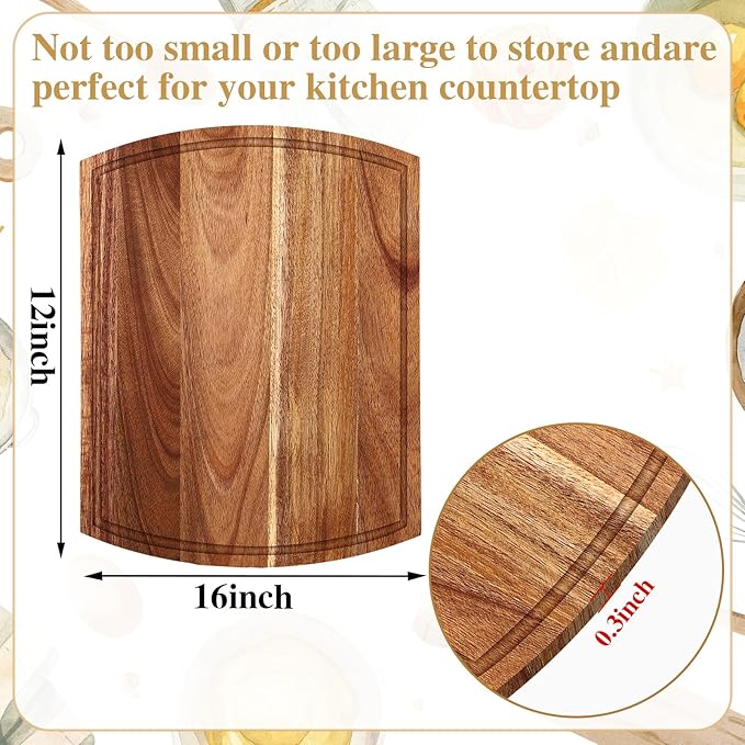 Patelai 12 Pack Large Cutting Boards Bulk Wooden Kitchen Chopping Boards for Crafts DIY Wedding Housewarming Gift(Acacia,12 x 16 Inch)