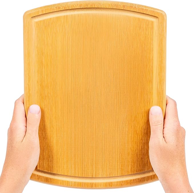 Small Bamboo Cutting Board – 12 Inch Wood Cutting Boards for Kitchen with Glue-Free Surface™ & Juice Groove – Non-Toxic, FSC-Certified, Durable Wooden Chopping Board