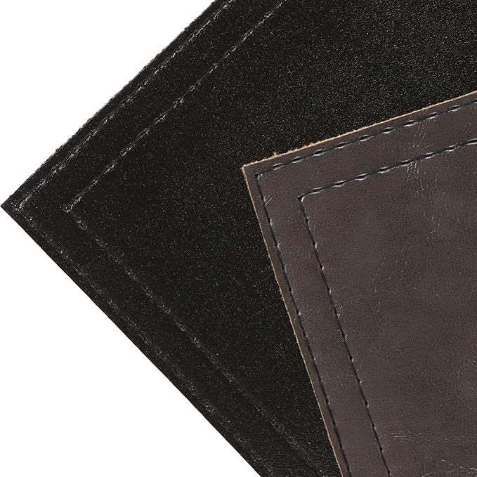 Jovono Waterproof PU Placemats, Faux Leather Dining Table Mat, Set of 8, Easy to Wipe Off Scrub Vinyl Mat, Heat & Stain Resistant for Office Conference Table, Home Décor Grey