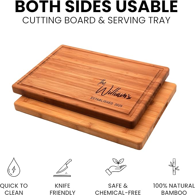 Personalized Cutting Boards for Christmas, Custom Engraved Wood Charcuterie Board, Best Gifts for Wedding, Housewarming, Birthday, Anniversary, Bridal Shower, Gift Idea for Family, Parents, Couples