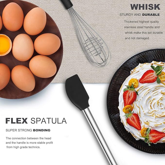 Kitchen Utensil Set-Silicone Cooking Utensils-33 Kitchen Gadgets & Spoons for Nonstick Cookware-Silicone and Stainless Steel Spatula Set-Best Kitchen Tools, Useful Pots and Pans Accessories