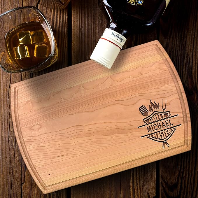 USA Made - Custom Cutting Board - Christmas Gift for Men - Unique Gift Idea for Him, Dad, Husband, Father, Brother - Mens Personalized Gift - BBQ Grilling Gift for Birthdays, Anniversaries, Holidays