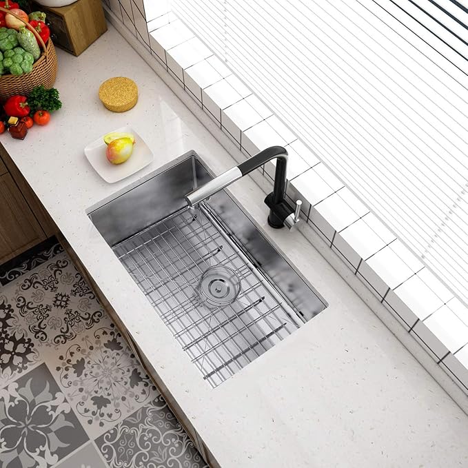 TORVA 28-Inch Undermount Kitchen Sink, Premium 304 Stainless Steel Bar Sink - 10 Inches Deep Basin Single Bowl Sink