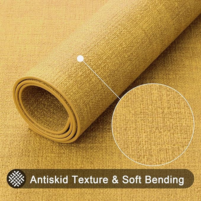 homing Faux Leather Heat Resistant Placemats 4 Packs, Waterproof Wipeable Dining PU Place Mats for Indoor & Outdoor, Easy to Clean, Yellow