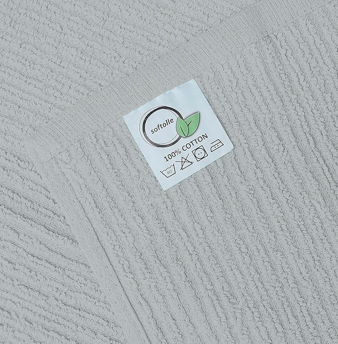 Softolle Bar Mop Towels, Pack of 12-16x19 Inches - 100% Cotton Super Absorbent Towels, Multi-Purpose for Home and Bar Cleaning (Silver Grey)