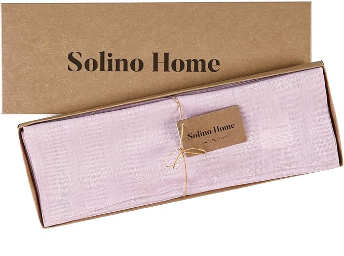 Solino Home Linen Placemats Set of 4 - Bubblegum Pink Placemats 14 x 19 Inch - 100% Pure Linen Table Mats - Athena
