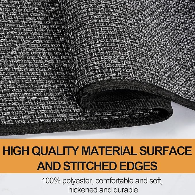 Fan Shaped Kitchen Mat 1 PCS, Cushioned Non Slip Rugs for Kitchen Floor, Absorbent Runner Comfort Standing Mats Washable for Kitchen, Office, Home (Black, Radius 47")