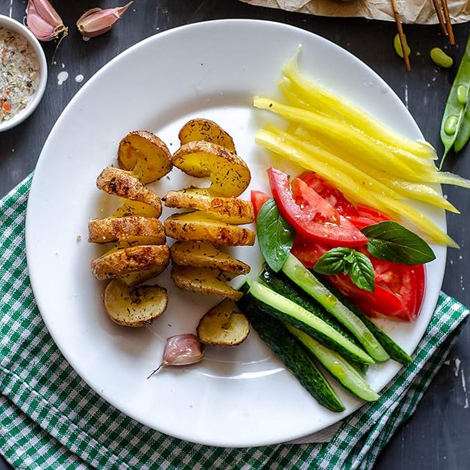 RioRand Manual Spiral Potato Cutter, Stainless Steel Tornado Twister with Blades for Curly Fries, DIY Potato Slicer for Home Kitchen, BBQ, Carrots, Cucumbers