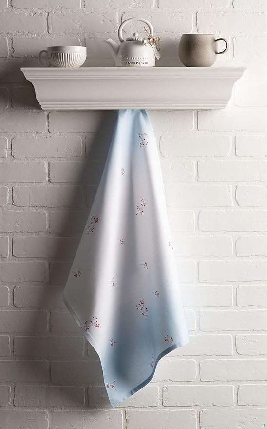 Maison d' Hermine Kitchen Towels Set of 3 100% Cotton 20" x 27.5" Reusable Cloth Tea Dish Towels Absorbent with Hanging Loop for Kitchen Dining Thanksgiving Christmas Decorations (Fairy Tale Forest)