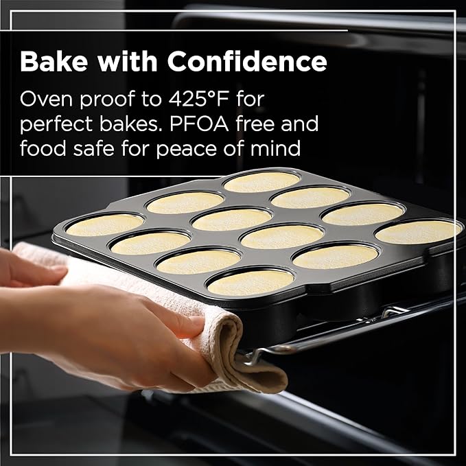 Wrenbury Pro Mini Cheesecake Pans Removable Bottom 12 Hole - Heavy Gauge Carbon Steel Non Stick Pan Loose Bottom Springform - 3 Inch Small Individual Cheesecakes Tin - PFOA Free