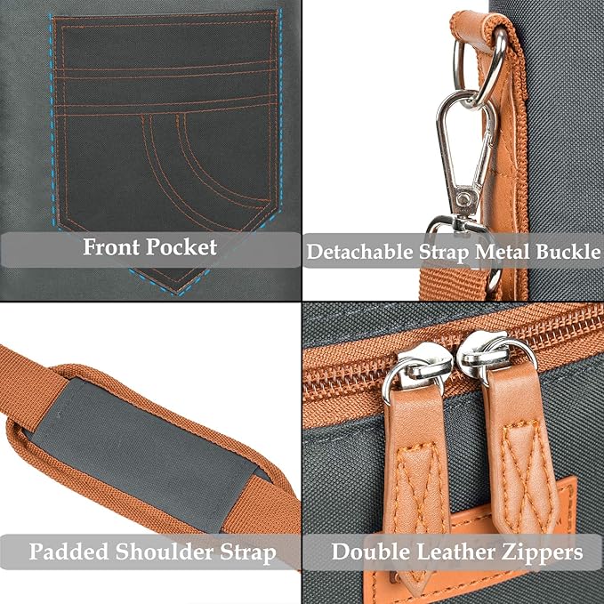 Tirrinia 2 Bottle Wine Gift Tote Carrier - Insulated & Padded Versatile Cooler Bag for Travel, BYOB Restaurant, Wine Tasting, Party, Great Gift for Wine Lover, Gray