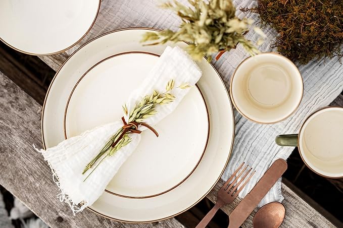 Barebones 2-Tone Deep Plate - Set of 2, 11 inch Dinner Plates - Enamelware Plates - Durable Kitchen or Camping Plate (Olive Drab)