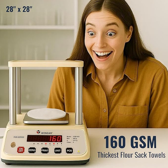 Flour Sack Towels | Tea Towel for Crafts| Kitchen Dish Cotton Blank Towel for Embroidery| Baking Bread Proofing Linen Cover| Thick Absorbent Quick Dry | 24 Pack 28"x28" Natural