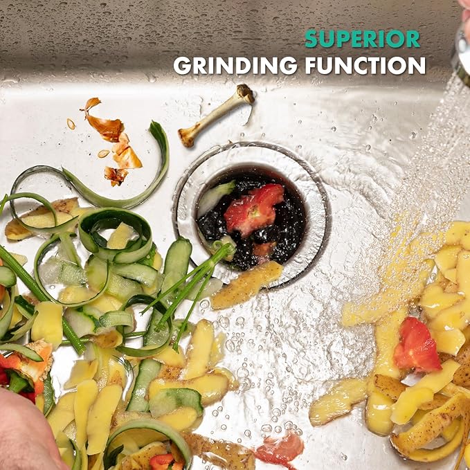 Lefton Garbage Disposal with Power Cord, 3/4 HP Continuous Feed Food Waste Disposer, LGD-714