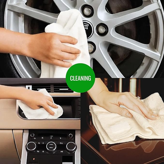 Dish Cloths Cotton| Kitchen Wash Cloth | Shop Towels Absorbent and Lint Free Flour Sack| Dishcloths for Kitchen Washing Dishes| Thick Absorbent Quick Dry Dish Rags | 12 Pack 13"x13" Natural