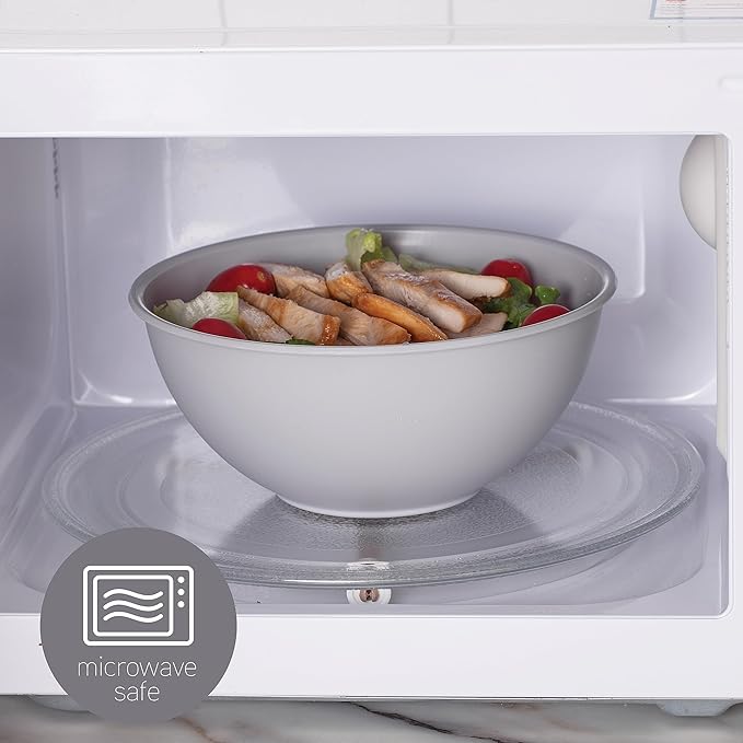 COOK WITH COLOR Plastic Nesting Mixing Bowls Set - 12 Piece includes 6 Prep Bowls and 6 Lids, Microwave Safe (Gray Ombre)